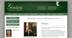 Desktop Screenshot of gordonfuneralhomes.com