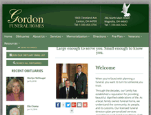 Tablet Screenshot of gordonfuneralhomes.com